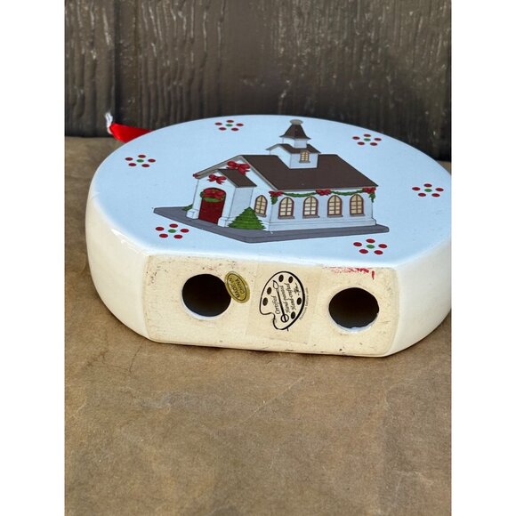 Temp-tations by Tara Ceramic Church Christmas Eve Munch Ornament Recipe Decor - Picture 6 of 7